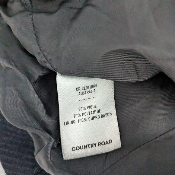 $485 COUNTRY ROAD Australia Wool Plaid Pea Coat - Picture 5 of 5